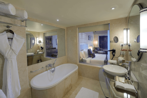 Stylish Bathrooms with Bathtub & Sperate Shower Area - Vivanta Goa, Panaji Stylish Bathrooms with Bathtub & Sperate Shower Area - Vivanta Goa, Panaji