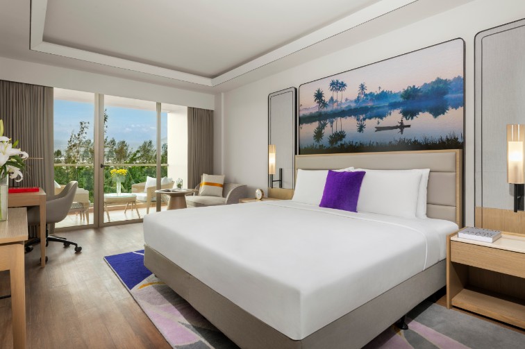 Vivanta Goa Miramar Deluxe Room King Bed with Balcony Front View ​