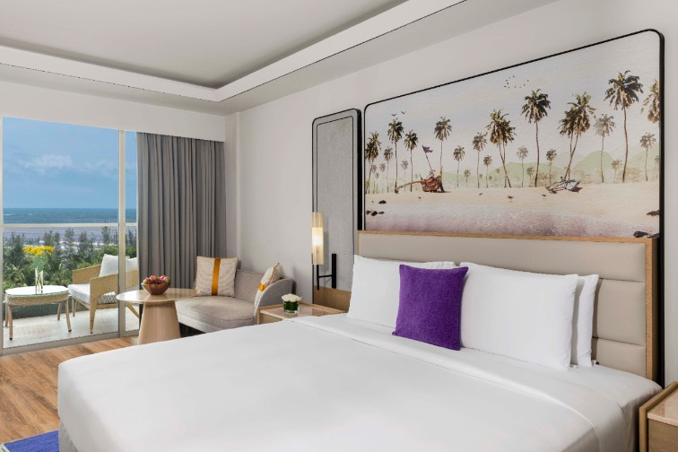 Vivanta Goa Miramar Premium Room King Bed with Sea View and Balcony​